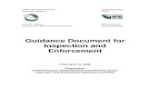 Guidance Document for Inspection and Enforcement · PDF fileAcknowledgements . Many thanks to the Inspection and Enforcement Steering Committee and the Guidance Document for Inspection