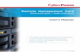 Remote Management Card - · PDF fileCyberPower Remote Management System 1 I ntroduction Overview The CyberPower Remote Management Card allows for remote monitoring and management of