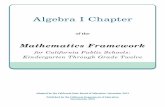 Algebra I Chapter - California Department of Education · PDF fileAlgebra I Chapter of the Mathematics Framework for California Public Schools: Kindergarten Through Grade Twelve Adopted