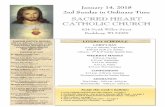 Current Week - Sacred Heart Catholic · PDF file2 January 7, 2018 | Sacred Heart Church PARISH SCHEDULE Liturgies & Prayer Services January 15-21, 2018 TUESDAY, January 16 5:15 p.m.
