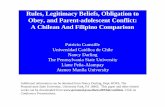 Rules, Legitimacy Beliefs, Obligation to Obey, and Parent ... · PDF fileProtocol and Instruments. Students in both countries ... are centered to allow for the simultaneous interpretation
