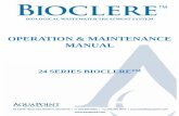 OPERATION & MAINTENANCE MANUAL - Mass. · PDF file1.0 GENERAL DESCRIPTION AND FUNCTION 1.1 The Bioclere is a secondary wastewater treatment system. The first stage of treatment occurs