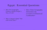Egypt: Essential Questions - montgomery.k12.nc.us · PDF fileEgypt: Essential Questions ... Pharaohs oversaw a lot ... skins, ostrich feathers, incense, rare woods, greyhounds and