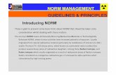 NORM MANAGEMENT GUIDELINES & PRINCIPLES - · PDF fileGUIDELINES & PRINCIPLES NORM MANAGEMENT •Scales formed during production stages of oil –gas-water mixture and separation ,