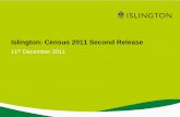 Census 2011 Second Release · PDF fileSummary II Employment • In 2011, 64% of Islington residents aged 16-74 were in employment, 6% were unemployed and 30% were economically inactive