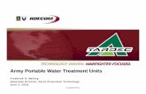 Army Portable Water Treatment Units - · PDF fileUnclassified/FOUO Army Portable Water Treatment Units Frederick O. Balling Associate Director, Force Projection Technology June 3,