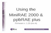 Using the MiniRAE 2000 & ppbRAE plus - RAE · PDF fileUsing the MiniRAE 2000 & ppbRAE plus ... The Site ID screen will increase by one digit every time that the MiniRAE 2000/ppbRAE