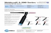 Weldcraft A-200 Series Hand-Held Air-Cooled TIG · PDF fileFormerly WP-26 Series Hand-Held Air-Cooled ... Syncrowave® 200/210 50-mm Dinse, ... (Refer to Owner’s Manual for additional