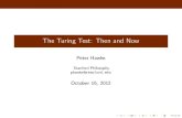 The Turing Test: Then and Now - Stanford University · PDF fileMenu What we’ll talk about today, time permitting: 1 Outline of the Turing Test. 2 History: precursors to the Turing