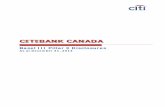 CITIBANK CANADA -  · PDF fileInterest Rate Risk in the Banking Book ... CITIBANK CANADA ... The Bank is a wholly-owned indirect subsidiary of Citibank,