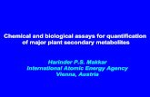 Chemical and biological assays for quantification of · PDF fileChemical and biological assays for quantification of major plant secondary metabolites ... 3. 10-20 mg saponin enriched