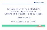Introduction to Fuji Electric s Recent Experiences in ... · PDF fileIntroduction to Fuji Electric’s Recent Experiences in Geothermal Power Plant Business October 2013 ... PGE, Kamojang