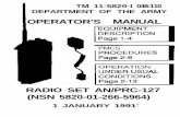 OPERATOR’S MANUAL - Repeater · PDF filei tm 11-5820-i 048-110 department of the army operator’s manual ’ pmcs l operation ’ radio set an/prc-127 (nsn 5820-01-266-5964) 1 january