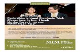 Paolo Alderighi and Stephanie Trick Classic Jazz in Four Handsstephanietrick.com/mimconcertflyer2016.pdf · Enjoy a fresh arrangement of songs from the swing era by jazz pianists