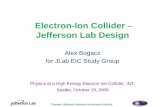Electron-Ion Collider Jefferson Lab Designcasa.jlab.org/publications/viewgraphs/conference/Bogacz_EIC JLab... · Thomas Jefferson National Accelerator Facility Electron-Ion Collider-Jefferson