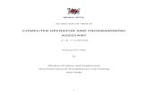 COMPUTER OPERATOR AND PROGRAMMING · PDF file4 Syllabus for the Trade of “COMPUTER OPERATOR AND PROGRAMMING ASSISTANT”under Craftsmen Training Scheme. First Semester: Code no.