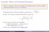 Example: Mean and Standard Deviation - NTUd00922011/java/254/20150725.pdf · Example: Mean and Standard Deviation Write a program which calculates the sample mean and the sample standard