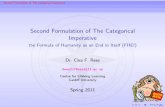 Second Formulation of The Categorical Imperative · PDF fileb SecondFormulationofTheCategoricalImperative Second Formulation of The Categorical Imperative theFormulaofHumanityasanEndinItself(FHEI)