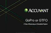GoPro or GTFO - DEF CON · PDF fileGoPro or GTFO A Tale of Reversing ... • ARM firmware developer (???) • Discovered (and shared) autoexec.ash ... • Mobile app connects to two