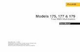 Models 175, 177 179 - Flukeassets.fluke.com/manuals/175_____umeng0100.pdf · 1 Models 175, 177 & 179 True RMS Multimeters The Fluke Model 175, Model 177, and Model 179 are battery-powered,