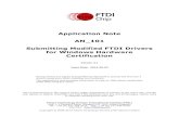 Submitting Modified FTDI Drivers for Windows Hardware ... · PDF fileAN_101 Submitting Modified FTDI Drivers for Windows Hardware Certification ... VIDs or PIDs, FTDI require ... Submitting