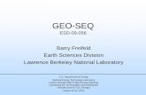 Barry Freifeld Earth Sciences Division Lawrence Berkeley ... Library/Events/2012/Carbon Storage RD... · Earth Sciences Division Lawrence Berkeley National Laboratory ... –Completed
