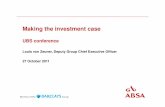 UBS Financials Conference - Barclays Africa · PDF fileUBS conference Louis von Zeuner, Deputy Group Chief Executive Officer 27 October 2011. ... Microsoft PowerPoint - UBS Financials