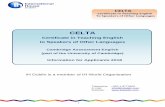 CELTA -  · PDF file3 CELTA Certificate in Teaching English To Speakers of Other Languages as part of the application process (in addition to CELTA language awareness tasks