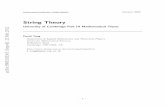 StringTheory - arXiv · PDF filearXiv:0908.0333v3 [hep-th] 23 Feb 2012 Preprint typeset in JHEP style - PAPER VERSION January 2009 StringTheory UniversityofCambridgePartIIIMathematicalTripos