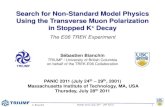 Search for Non-Standard Model Physics Using the …web.mit.edu/.../bianchin/946-0-5G-3_Bianchin.pdf · S. Bianchin PANIC 2011 (July 24th – 29th 2011) • Improve the timing characteristics