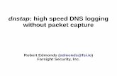 dnstap: high speed DNS logging without packet capturednstap.info/slides/dnstap_nanog60.pdf · dnstap: high speed DNS logging without packet capture ... questions with random UDP ports