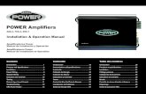 POWER Amplifiers - · PDF filePOWER Amplifiers Installation & Operation Manual ... • Mono Subwoofer Amp • Low Pass Filter 40 - 240 Hz (Power 900.1) • Subsonic Filter 10 - 40