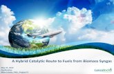 A Hybrid Catalytic Route to Fuels from Biomass Syngas · PDF fileA Hybrid Catalytic Route to Fuels from Biomass ... compare process economics and sustainability respect ... A Hybrid