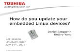 How do you update your embedded Linux devices? · PDF file–VyOS (network OS, manual rollback through grub) –CoreOS (dual-partition), Project Atomic (rpm-ostree), Snappy