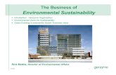 The Business of Environmental Sustainability - · PDF fileThe Business of Environmental Sustainability Introduction: Genzyme Organization ... Green Building Sustainability Model: Business