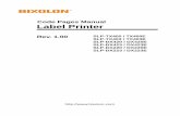 Code Pages Manual Label Printer - Bixolon printer(tx_dx)_code_pages... · Code Pages Manual Label Printer Rev. 1.00 ... PC865 (NORDIC) ... product specifications and/or user manual