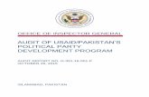 Audit of USAID/Pakistan's Political Party Development Program · PDF fileoffice of inspector general audit of usaid/pakistan’s political party development program audit report no.