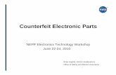 Counterfeit Electronic Parts - NASA · PDF fileCounterfeit Electronic Parts ... Op Amp from ADI ... Roger Moerman , Technical Services Associates & Thomas Williams, Department of Energy