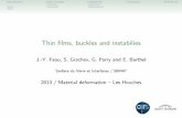2013 / Material deformation { Les Houches - ESPCI Paris · PDF file12(1 2 ) Introduction Euler buckles InstabilitiesConclusionReferences ... Edge crack for a thin lm K I = cos! p 2