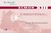 13th the Mathematics of Oil Recovery - EAGE13th European Conference on the Mathematics of Oil Recovery ... discretization and computational methods on the ... B01 - Mathematical Modeling