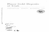 Placer Gold Deposits of Utah - USGS · PDF filethe placer gold deposits of Utah, one of a series of four papers describing ... that were 175 feet or less above the river before completion