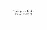 Perceptual Motor Development - University ofdmillsla/courses/motorlearning/documents... · Sensory Motor Process ... Perceptual-Motor Process Reception of ... Perceptual-Motor Development