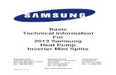 Basic Technical Information For 2013 Samsung Heat · PDF fileBasic Technical Information For 2013 Samsung Heat Pump Inverter Mini Splits Quietside West Quietside Central Quietside