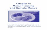 oNrnT IRtnioOnidiuct Menu Planning and Sample · PDF fileMenu Planning and Sample Menus ... Allow a block of time to work on the menu and gather together all the recipes and resources