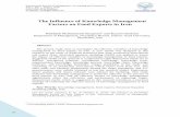 The Influence of Knowledge Management Factors on · PDF fileThe Influence of Knowledge Management Factors on Food Exports in Iran. ... Jashapara (2004) Creation, encoding, retrieval,