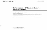 Home Theater System - Sony · PDF fileHome Theater System 4-244-183-71(1) HT-DDW650 Owner’s Record The model and serial numbers are located at the rear of the unit. ... Audio component