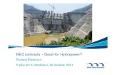 NEC contracts – Good for Hydropower? · PDF fileNEC contracts – Good for Hydropower? Richard Patterson ... – excellent concise guide to NEC3 contracts for ... 2007 NEC and Risk