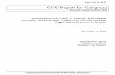 CRS Report for Congress - ILW.COM1213-CRS.pdf · CRS Report for Congress Received through the CRS Web Order Code RL33147 Immunities Accorded to Foreign Diplomats, ... Vienna Convention