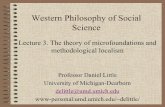 Western Philosophy of Social Science - University of …delittle/Lectures/wpss lecture 3.pdf · Western Philosophy of Social Science Lecture 3. The theory of microfoundations and
