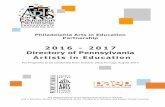 Directory of Pennsylvania Artists in Educat io n - · PDF fileDirectory of Pennsylvania Artists in Educat io n ... ceramics classes led by a professional clay artist and comes ...